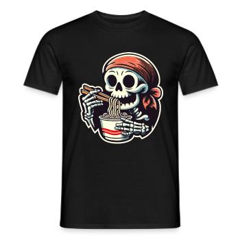 Skelett Ramen Nudeln für Gruselfilme Japanisches - Männer T-Shirt - Schwarz - Vorne - AI Model Male 178 light (178cm)