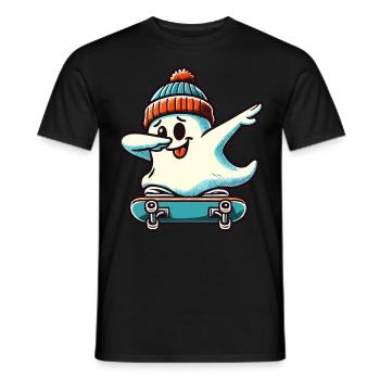 Skateboaring Dabbing Ghost Skateboard Dab - Men's T-Shirt - black - Front - AI Model Male 178 light (178cm)