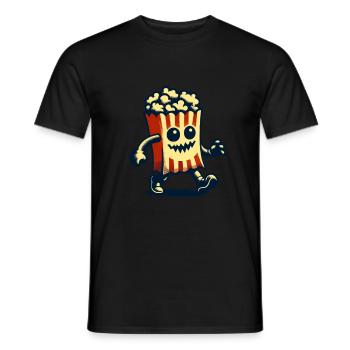 Scary popcorn for scary movies Halloween - Men's T-Shirt - black - Front - AI Model Male 178 light (178cm)
