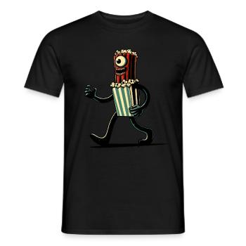 Scary popcorn for scary movies Halloween - Men's T-Shirt - black - Front - AI Model Male 178 light (178cm)