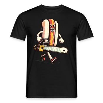 Psycho Hotdog Delicious Halloween Design - Men's T-Shirt - black - Front - AI Model Male 178 light (178cm)
