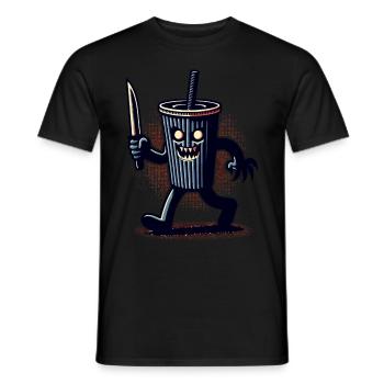 Scary Psycho Drinking Cup Drinks - Men's T-Shirt - black - Front - AI Model Male 178 light (178cm)