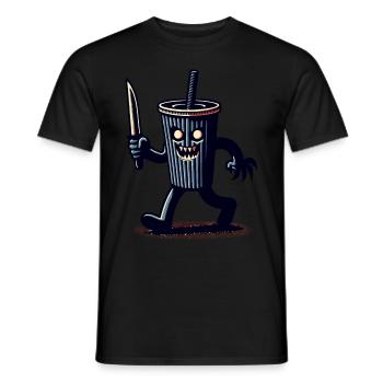 Scary Psycho Drinking Cup Drinks - Men's T-Shirt - black - Front - AI Model Male 178 light (178cm)