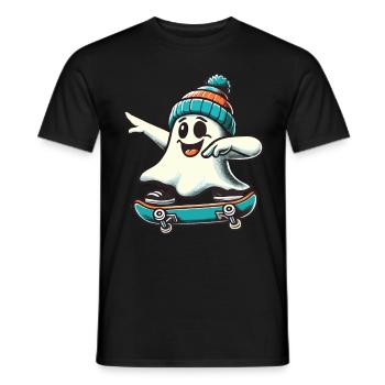 Skateboaring Dabbing Ghost Skateboard Dab - Men's T-Shirt - black - Front - AI Model Male 178 light (178cm)