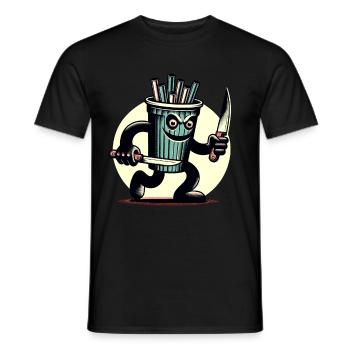 Scary Psycho Drinking Cup Drinks - Men's T-Shirt - black - Front - AI Model Male 178 light (178cm)