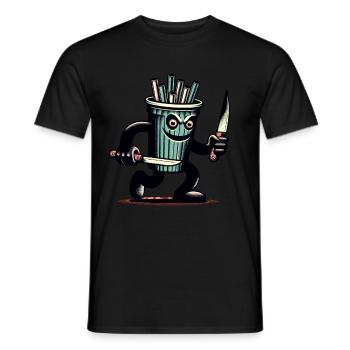 Scary Psycho Drinking Cup Drinks - Men's T-Shirt - black - Front - AI Model Male 178 light (178cm)