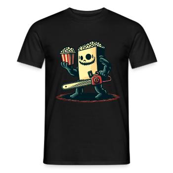 Scary Psycho Popcorn for scary movies - Men's T-Shirt - black - Front - AI Model Male 178 light (178cm)