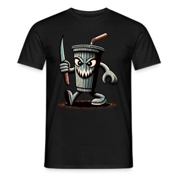 Scary Psycho Drinking Cup Drinks - Men's T-Shirt - black - Front - AI Model Male 178 light (178cm)