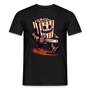 Scary Psycho Popcorn for scary movies - Men's T-Shirt - black - Front - AI Model Male 178 light (178cm)