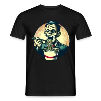 Zombie Ramen Noodles For Scary Movies Japanese - Men's T-Shirt - black - Front - AI Model Male 178 light (178cm)