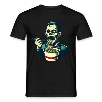 Zombie Ramen Noodles For Scary Movies Japanese - Men's T-Shirt - black - Front - AI Model Male 178 light (178cm)