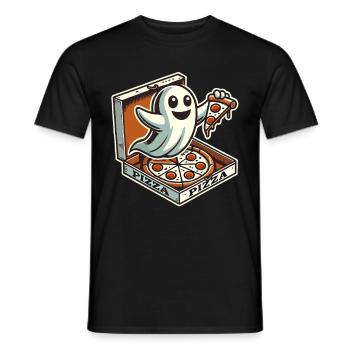 Pizza Delivery Ghost Funny Halloween Pizza - Men's T-Shirt - black - Front - AI Model Male 178 light (178cm)