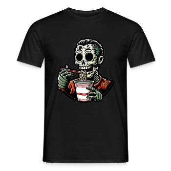 Zombie Ramen Noodles for Scary Movies Japanese - Men's T-Shirt - black - Front - AI Model Male 178 light (178cm)