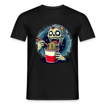 Zombie Ramen Noodles For Scary Movies Japanese - Men's T-Shirt - black - Front - AI Model Male 178 light (178cm)