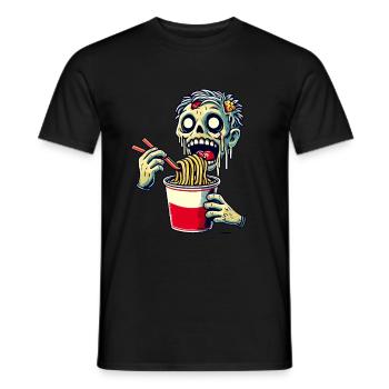 Zombie Ramen Noodles Japanese Food - Men's T-Shirt - black - Front - AI Model Male 178 light (178cm)