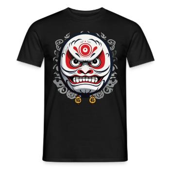 Japanese Daruma Aesthetic Vintage Design - Men's T-Shirt - black - Front - AI Model Male 178 light (178cm)