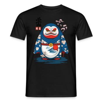 Japanese Daruma Aesthetic Yokai Streetwear - Men's T-Shirt - black - Front - AI Model Male 178 light (178cm)