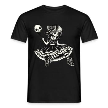 Creepy Emo Girl Dark Goth Design - T-shirt homme - noir - Devant - AI Model Male 178 light (178cm)