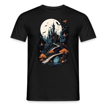 Château hanté effrayant Château hanté magique - T-shirt homme - noir - Devant - AI Model Male 178 light (178cm)