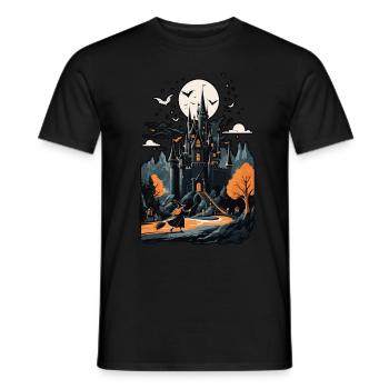 Château hanté effrayant Château hanté magique - T-shirt homme - noir - Devant - AI Model Male 178 light (178cm)