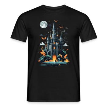 Château hanté effrayant Château hanté magique - T-shirt homme - noir - Devant - AI Model Male 178 light (178cm)
