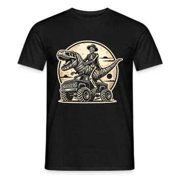 Dinosaurier auf Monstertruck Motorsport Liebhaber - Männer T-Shirt - Schwarz - Vorne - AI Model Male 178 light (178cm)