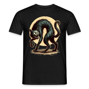 diy haCreepy Cat Black Witch Cat Hallowee - Men's T-Shirt - black - Front - AI Model Male 178 light (178cm)
