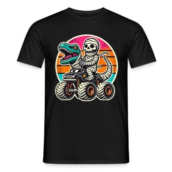 Dinosaurier Auf Monstertruck Motorsport Liebhaber - Männer T-Shirt - Schwarz - Vorne - AI Model Male 178 light (178cm)
