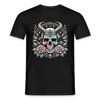 Pastel Goth esthétique Dark Skull Design - T-shirt homme - noir - Devant - AI Model Male 178 light (178cm)