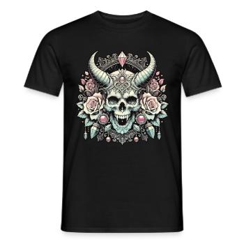 Pastel Goth Aesthetic Düsteres Skull Design - Männer T-Shirt - Schwarz - Vorne - AI Model Male 178 light (178cm)