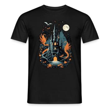 Château hanté effrayant Château hanté magique - T-shirt homme - noir - Devant - AI Model Male 178 light (178cm)