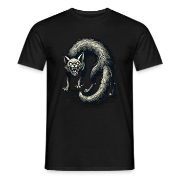 Terrible Witch Cat Scary Horror Cat - Men's T-Shirt - black - Front - AI Model Male 178 light (178cm)