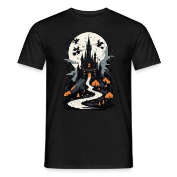 Château hanté effrayant Château hanté magique - T-shirt homme - noir - Devant - AI Model Male 178 light (178cm)