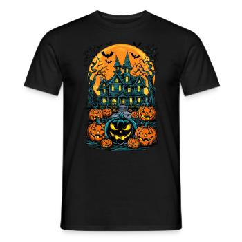Gespenstisches Geisterhaus Gruselige Geistervilla - Männer T-Shirt - Schwarz - Vorne - AI Model Male 178 light (178cm)