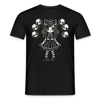 Kawaii Goth Fille Design gothique foncé - T-shirt homme - noir - Devant - AI Model Male 178 light (178cm)