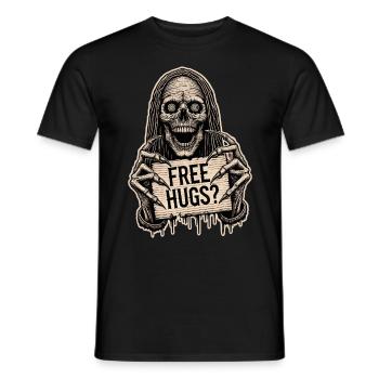 Free Hugs Sinister Psycho - Men's T-Shirt - black - Front - AI Model Male 178 light (178cm)