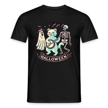 Joyeux Halloween Chat Drôle Chats Fête - T-shirt homme - noir - Devant - AI Model Male 178 light (178cm)