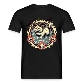 Cute Lucifer Cat Funny Cats Summoning - Men's T-Shirt - black - Front - AI Model Male 178 light (178cm)