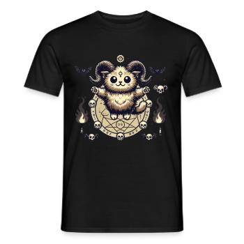 Kawaii Lucifer Cat Funny Cats Summoning - Men's T-Shirt - black - Front - AI Model Male 178 light (178cm)