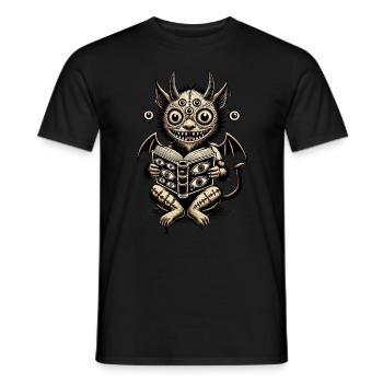Magical Demons Cat Horrific Horror Cat - Men's T-Shirt - black - Front - AI Model Male 178 light (178cm)