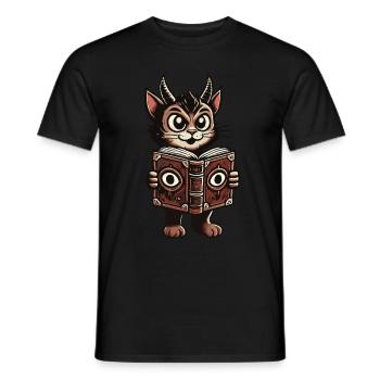 Funny Demons Cat Cute Cats Magician - Men's T-Shirt - black - Front - AI Model Male 178 light (178cm)
