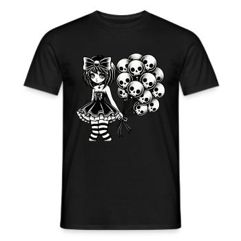Kawaii Goth Girl Düsteres Gothic Design - Männer T-Shirt - Schwarz - Vorne - AI Model Male 178 light (178cm)