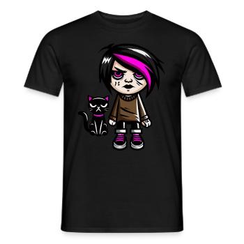 Pastell Goth Style Mürrischer Katzenliebhaber Goth - Männer T-Shirt - Schwarz - Vorne - AI Model Male 178 light (178cm)