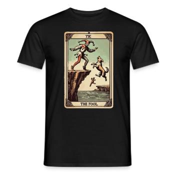 Tarot Card Design The Fool Halloween Vintage - Men's T-Shirt - black - Front - AI Model Male 178 light (178cm)