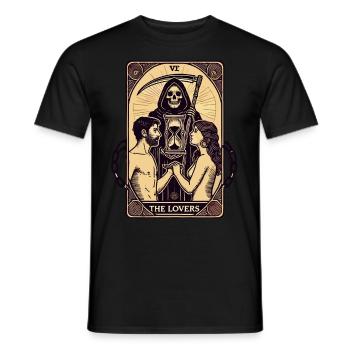 Tarotkarten Design Das Liebespaar Halloween - Männer T-Shirt - Schwarz - Vorne - AI Model Male 178 light (178cm)