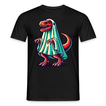 Cute Dinosaur Ghost Funny T-Rex - Men's T-Shirt - black - Front - AI Model Male 178 light (178cm)