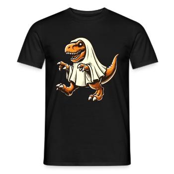 Cute Dinosaur Ghost Funny T-Rex - Men's T-Shirt - black - Front - AI Model Male 178 light (178cm)