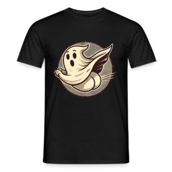 Funny Halloween Ghost Freak Under Sheet - Men's T-Shirt - black - Front - AI Model Male 178 light (178cm)