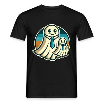 Papa Gespenst Vater Mit Sohn Lustiges Halloween - Männer T-Shirt - Schwarz - Vorne - AI Model Male 178 light (178cm)