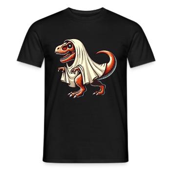 Cute Dinosaur Ghost Funny T-Rex - Men's T-Shirt - black - Front - AI Model Male 178 light (178cm)